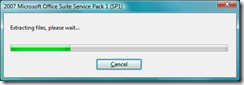 Microsoft Office Suite 2007 Service Pack. Installation step 3.