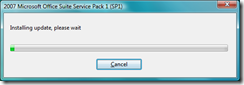 Microsoft Office Suite 2007 Service Pack. Installation step 4.