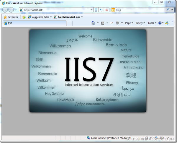 Showing the IIS logo