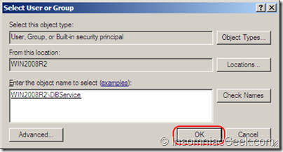 Screenshot of the user account selection dialog